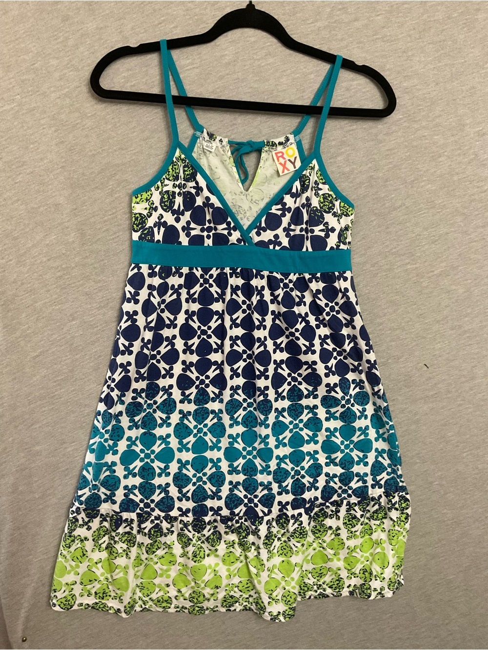 Roxy Women's Blue & Green Patterned Dress - Picture 2 of 4